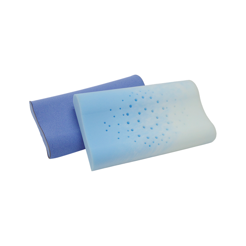 Almohadas viscoelásticas con corte CNC en degradado azul y blanco