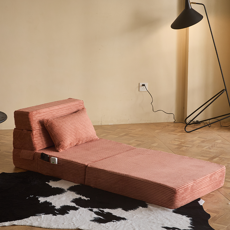 Sofá de piso de espuma plegable para una sola persona