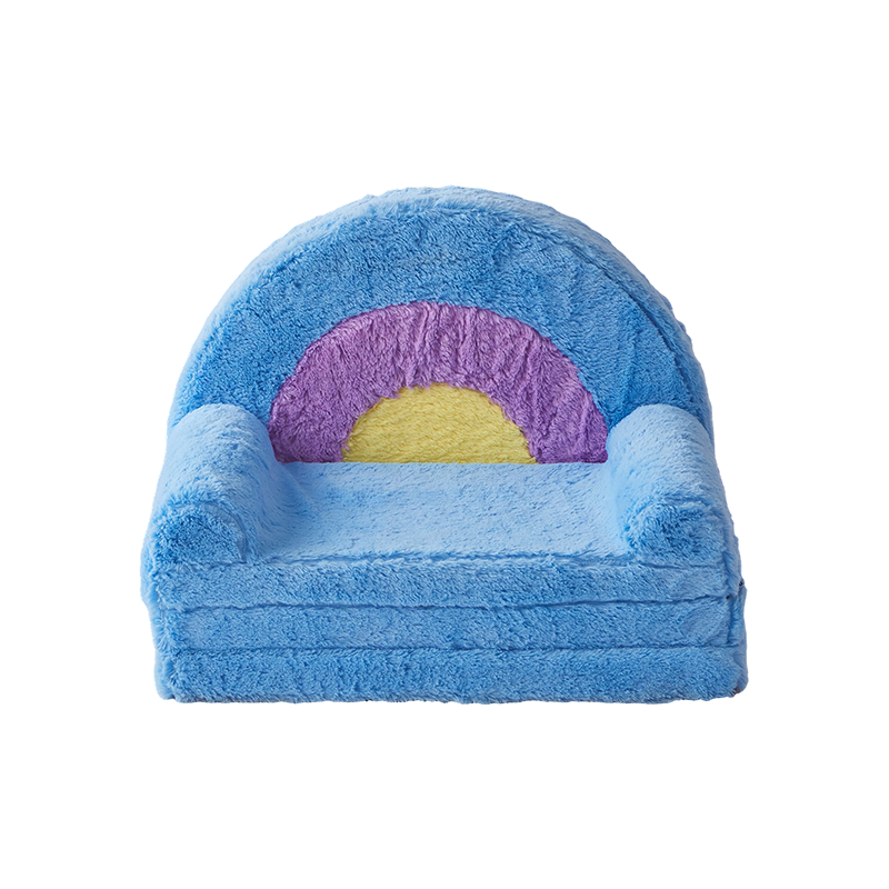 Sofá de espuma plegable con diseño de arcoíris y dibujos animados